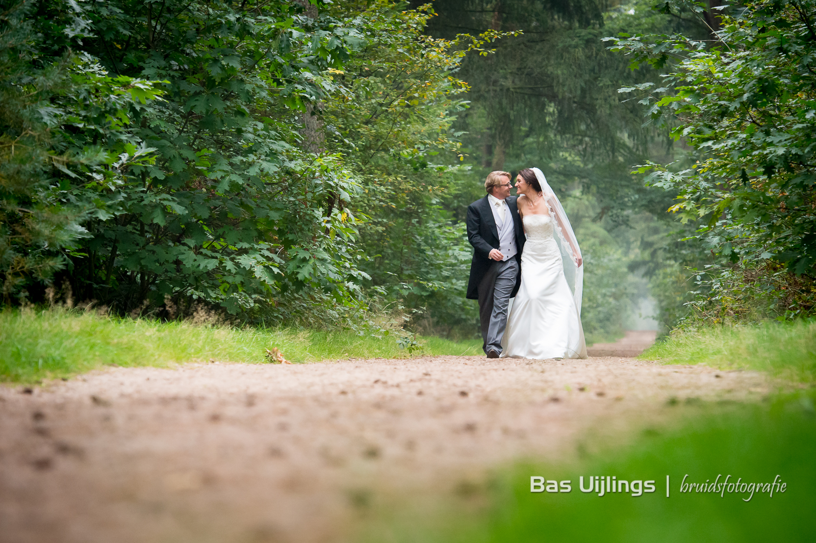 Bruidspaar in bos van Zeist